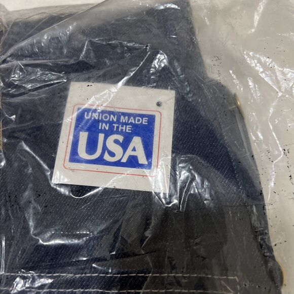 Vintage TOUGHSKINS Union USA Made Denim Blue Jean Bib Overalls Size 42x28 NOS - Picture 5 of 12